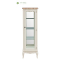 Glass Body Solid Wood Frame Wine Cabinet